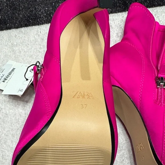 Zara Women's Fuchsia Heeled Boots - Picture 2 of 3